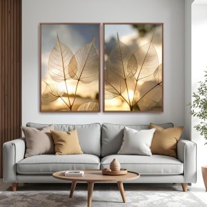Quadro Transparent Leaves kit duas telas