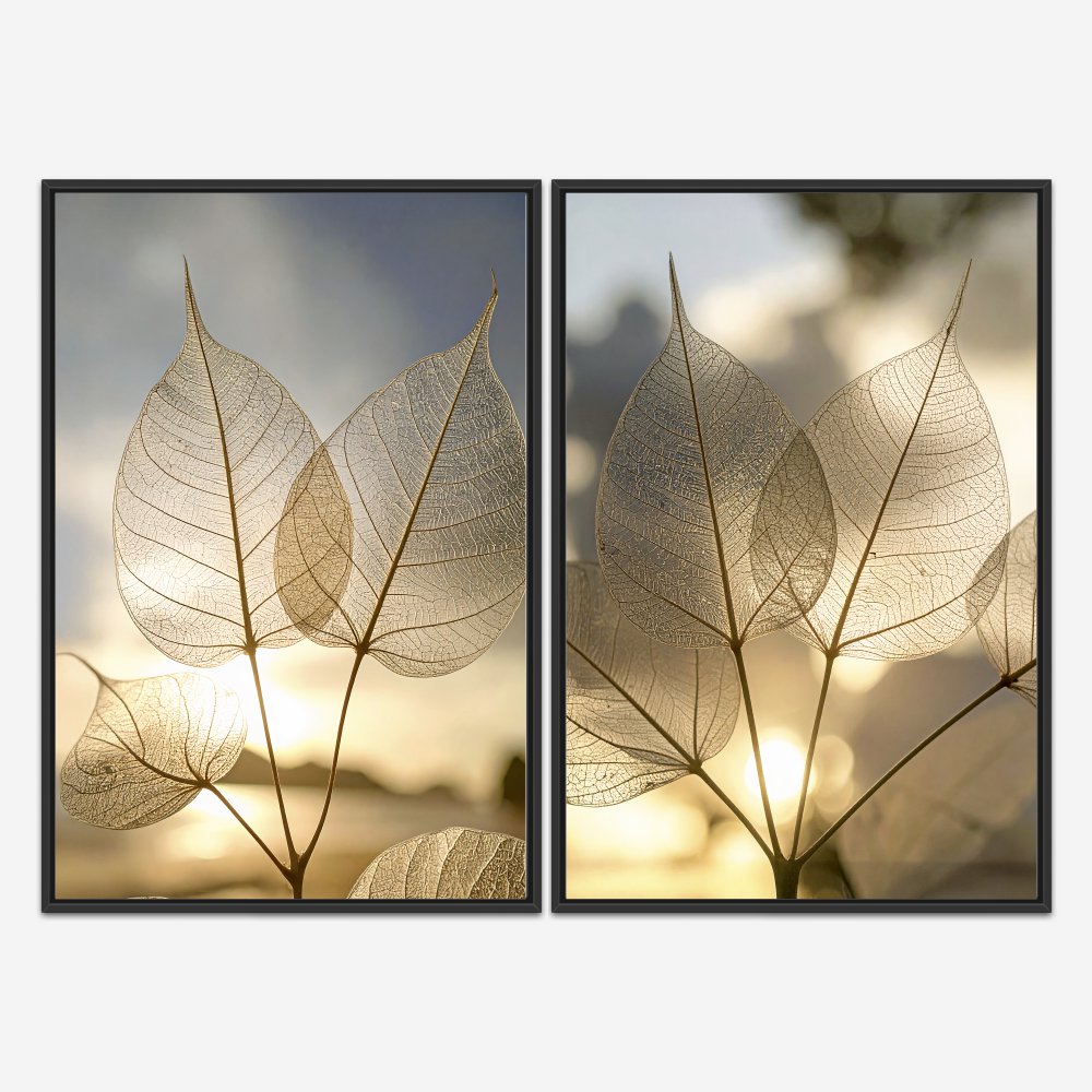 Quadro Transparent Leaves kit duas telas - Imagem 3