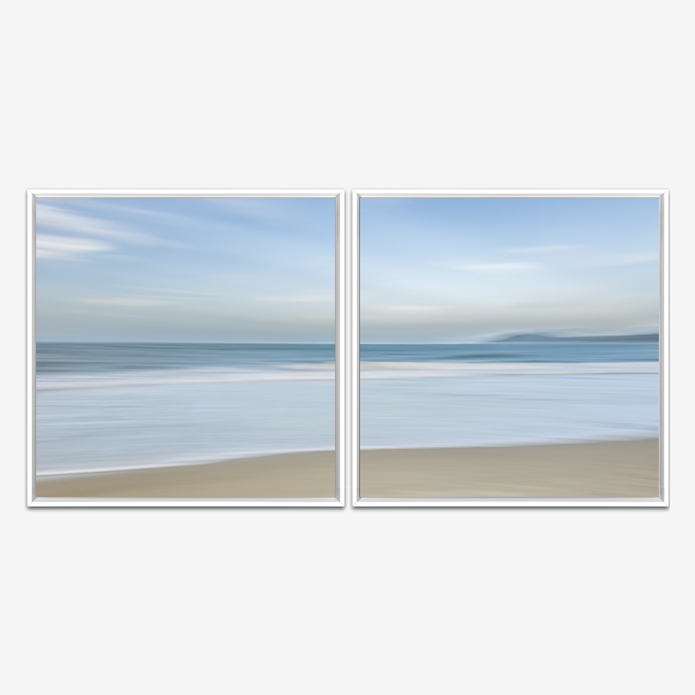 Quadro Abstrato Baía Azul Floripa por Ale Gazola kit duas telas - Imagem 4