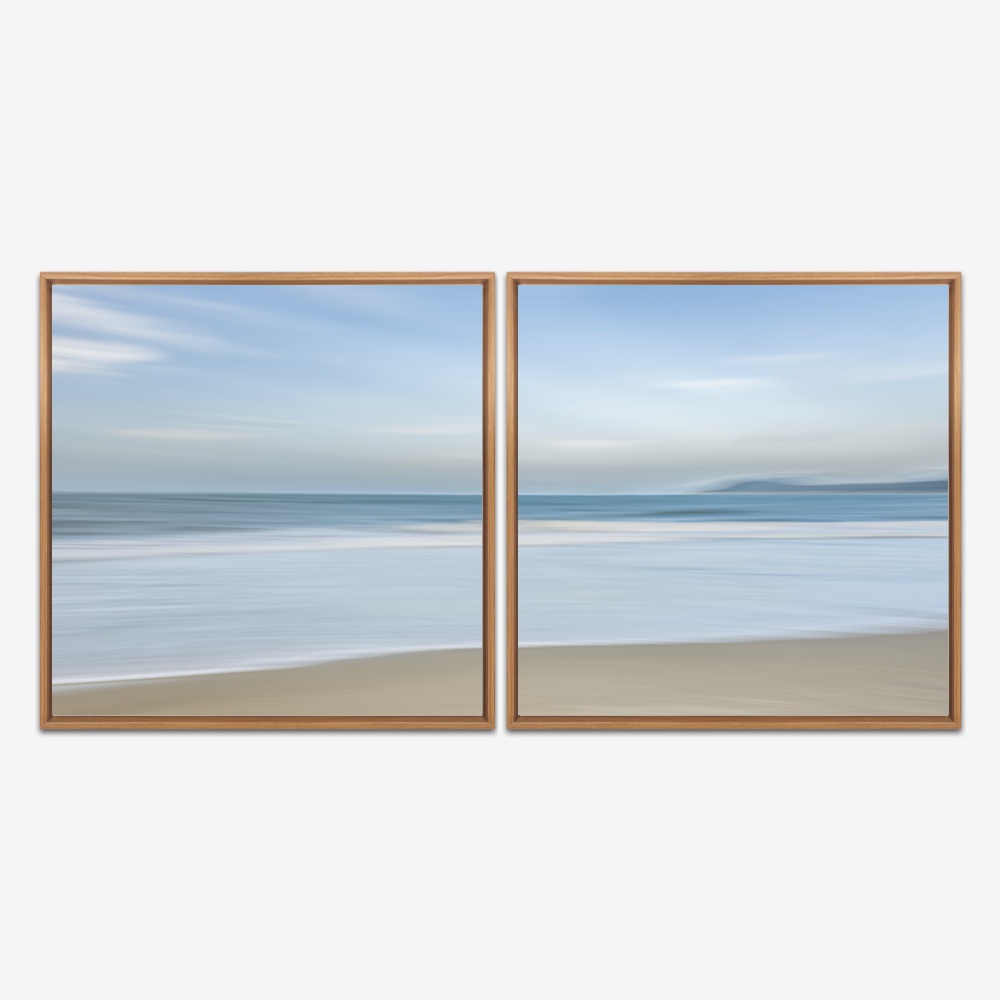 Quadro Abstrato Baía Azul Floripa por Ale Gazola kit duas telas - Imagem 6