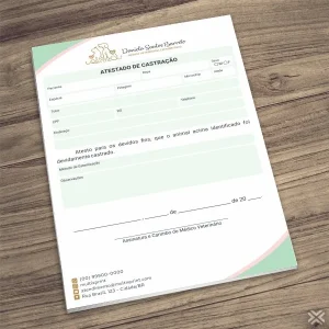 Atestado de Castração Veterinário 30146